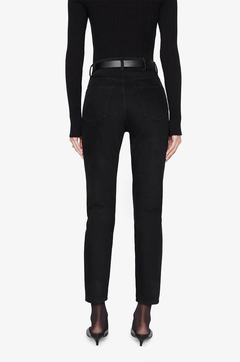 Anine Bing Sonya Jean in Over Dye Black