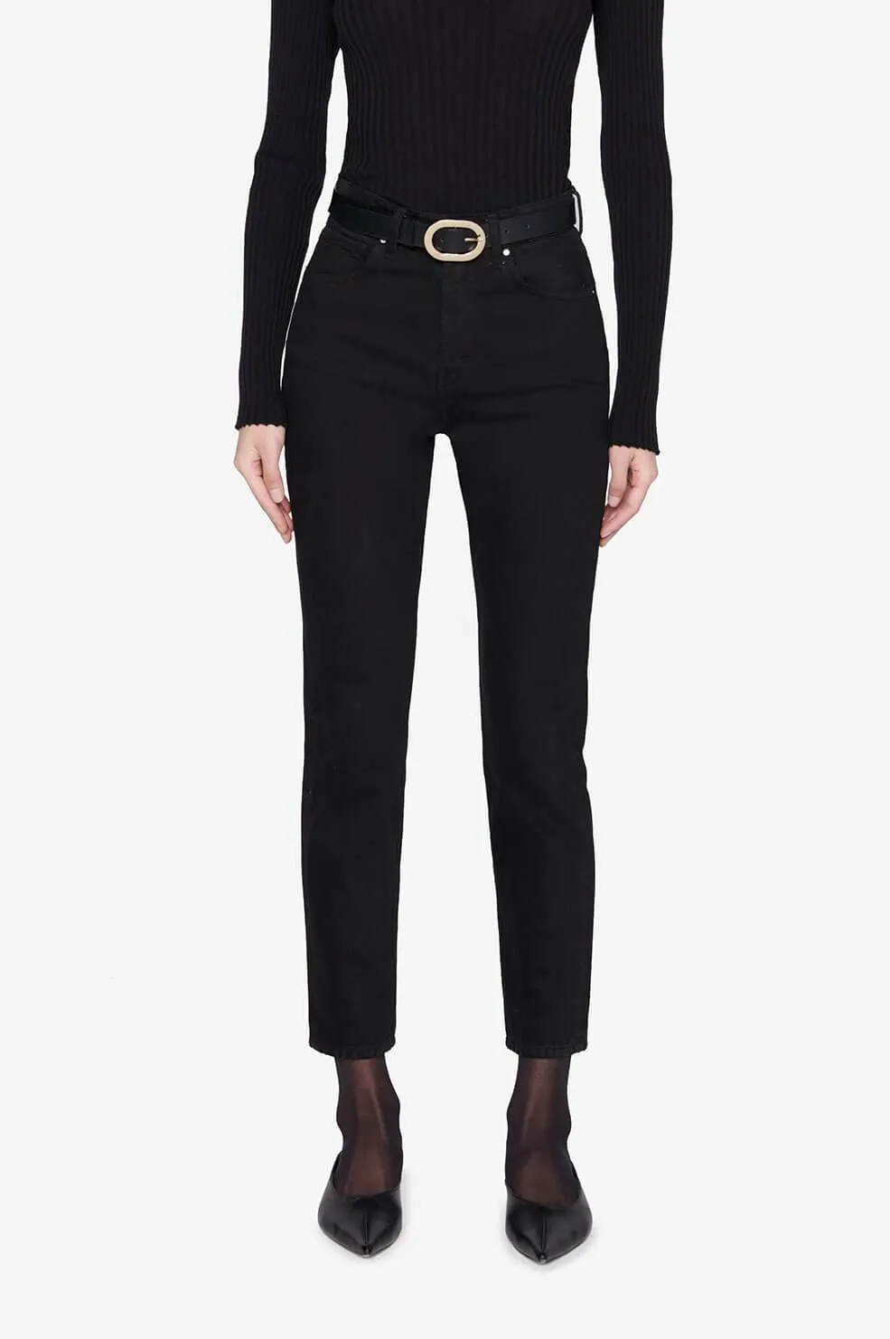 Anine Bing Sonya Jean in Over Dye Black