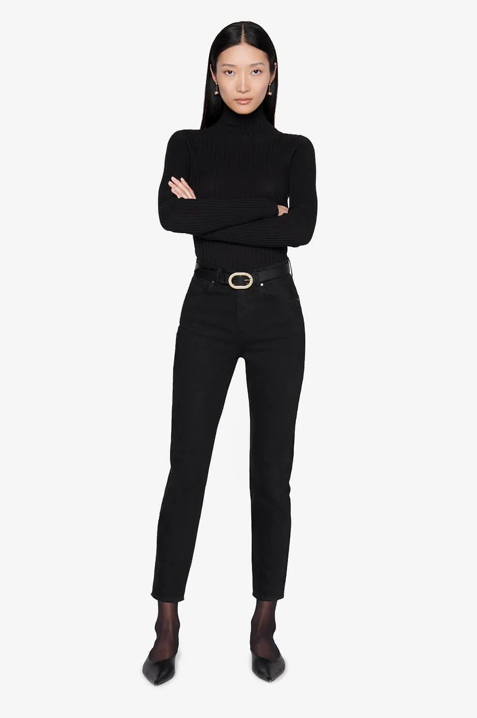 Anine Bing Sonya Jean in Over Dye Black