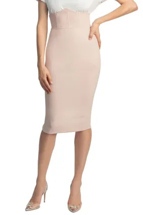Beige Corset High Waist Skirt