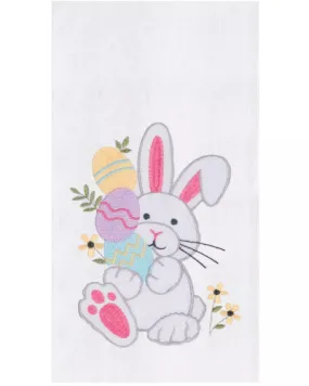 Easter Bunny Rabbit Egg Hunt Embroidered Cotton Flour Sack