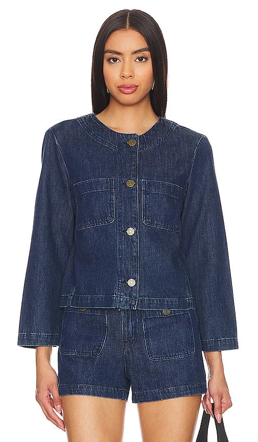 FRAME Button Front Jacket in Blue