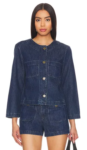 FRAME Button Front Jacket in Blue