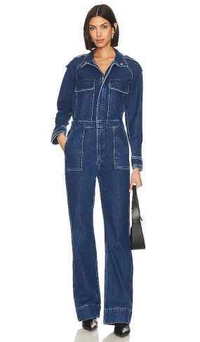 FRAME Cinch Jumpsuit in Blue