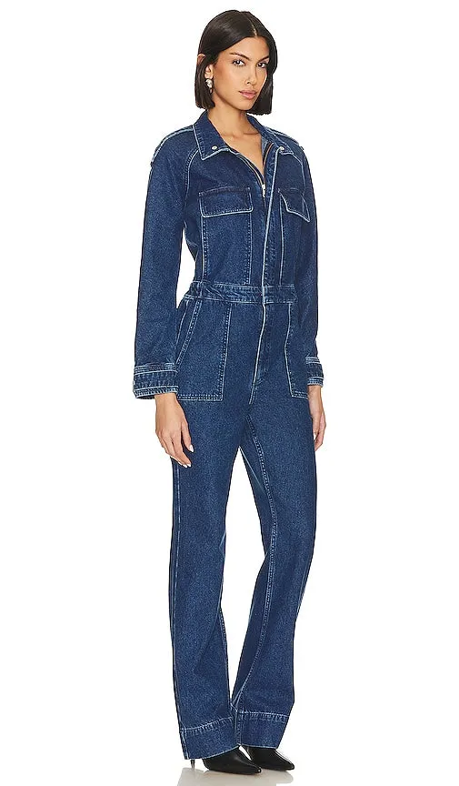 FRAME Cinch Jumpsuit in Blue