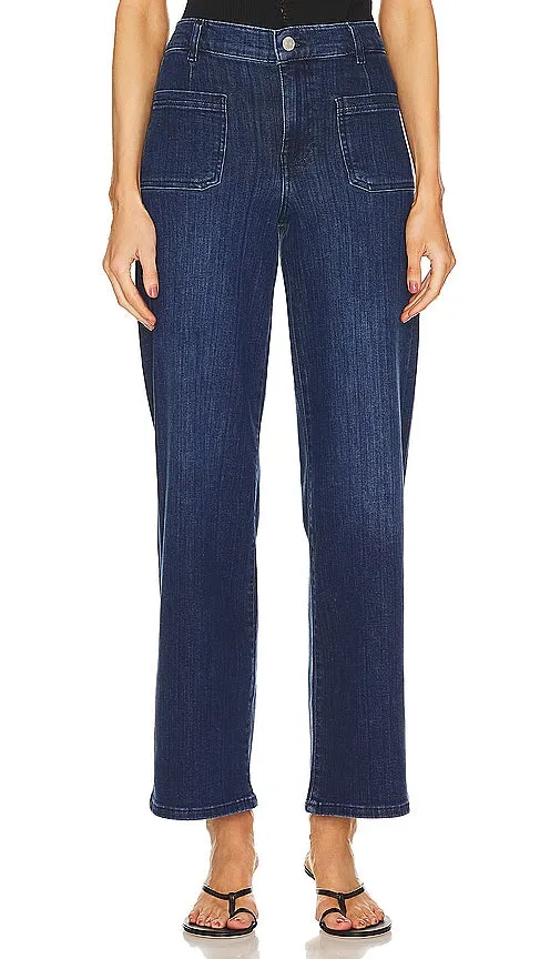 FRAME Le Slim Palazzo Bardot in Denim-Medium