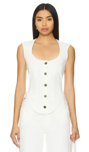 FRAME Seamed Scoop Bustier in Ivory