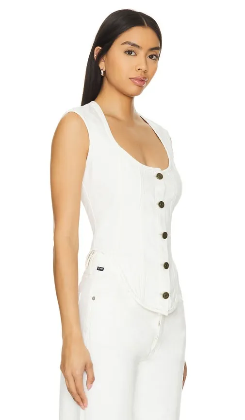 FRAME Seamed Scoop Bustier in Ivory
