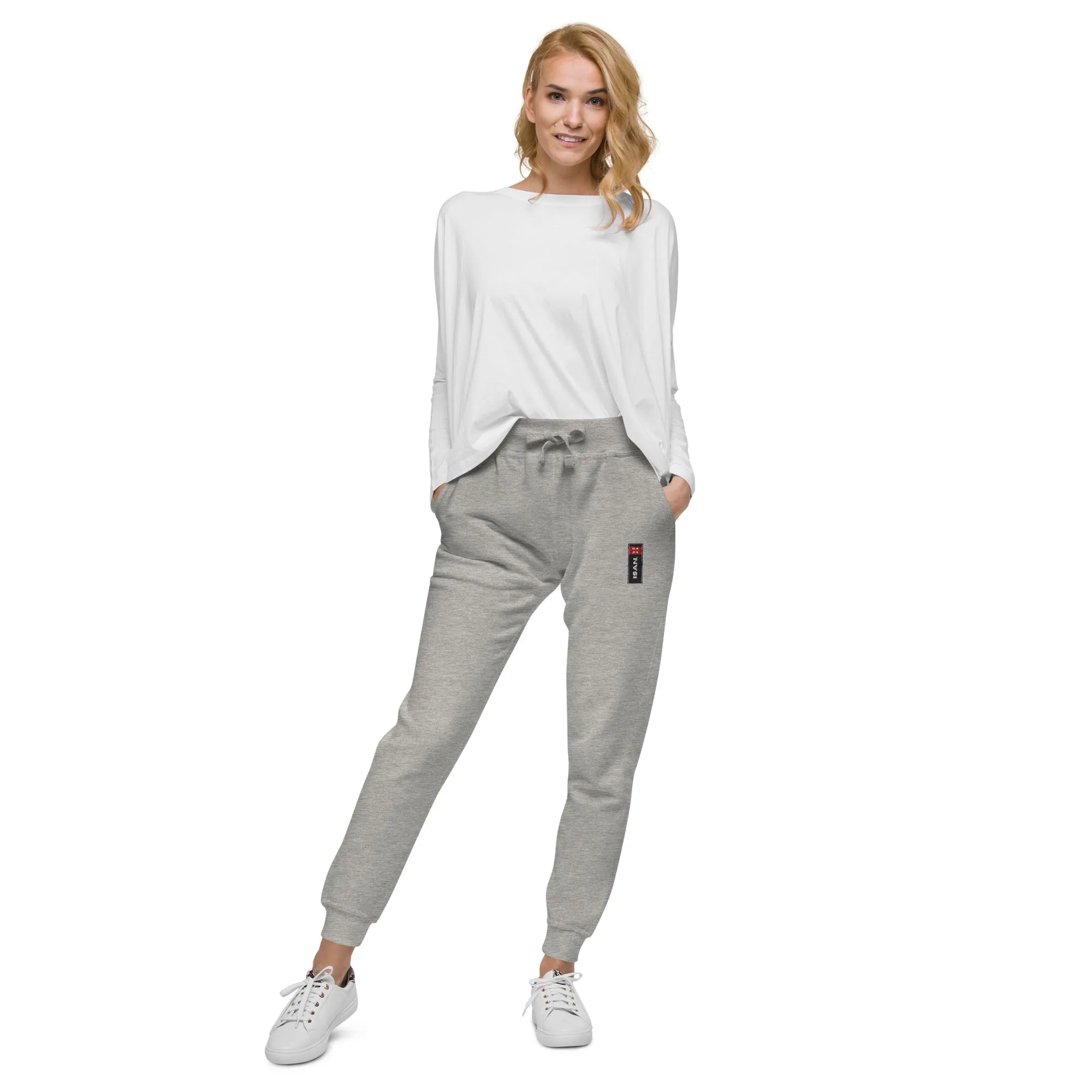 ISAN Unisex BLK Fleece Sweatpants
