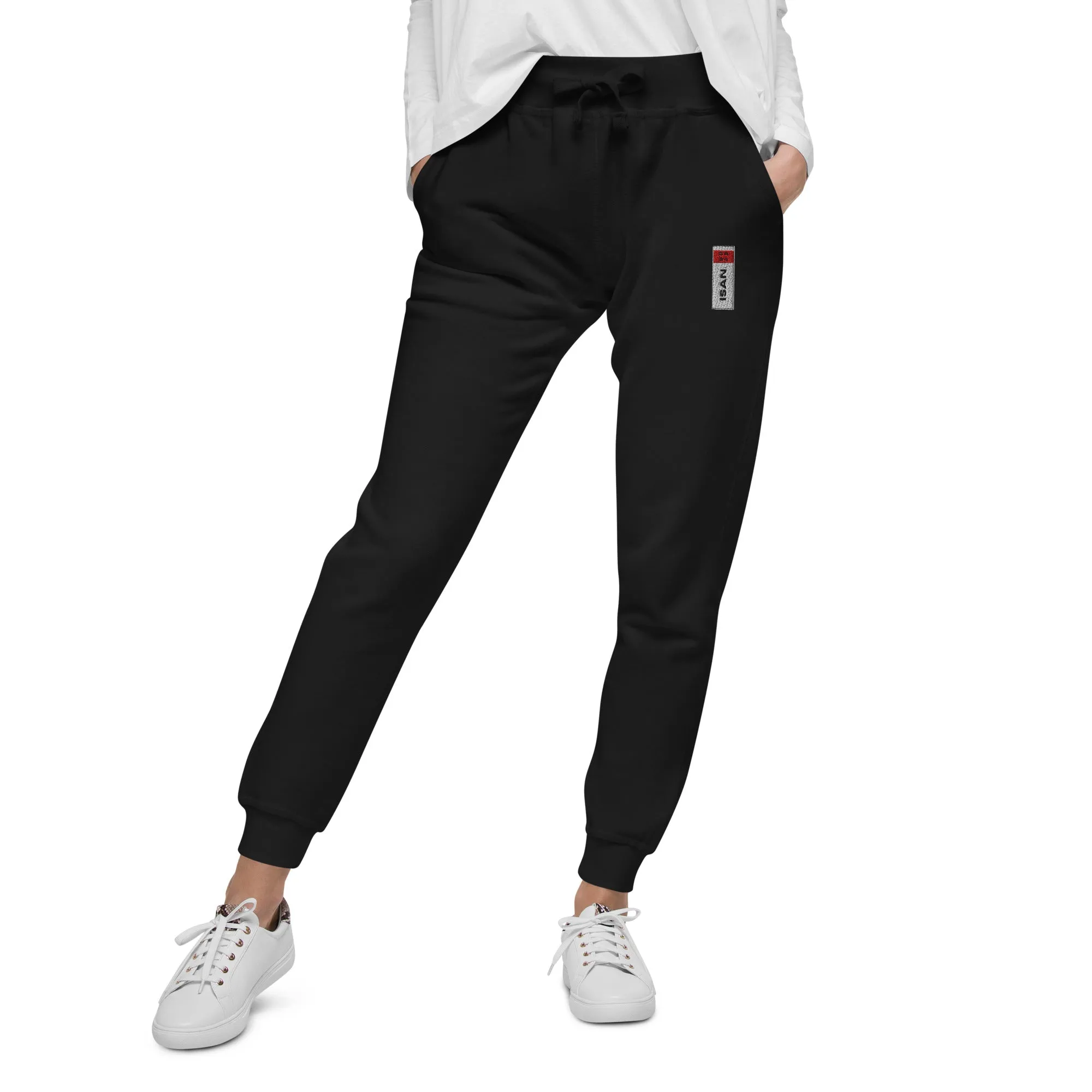 ISAN Unisex WHT Fleece Sweatpants