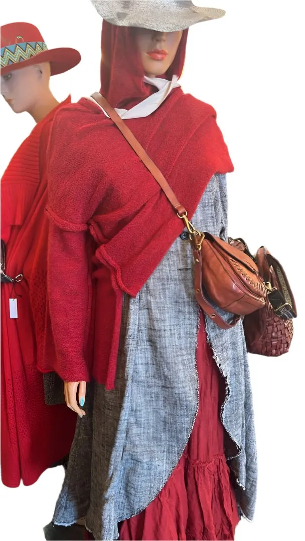 Light weight Sloppy Joe hoodie (Alpaca) - Brick