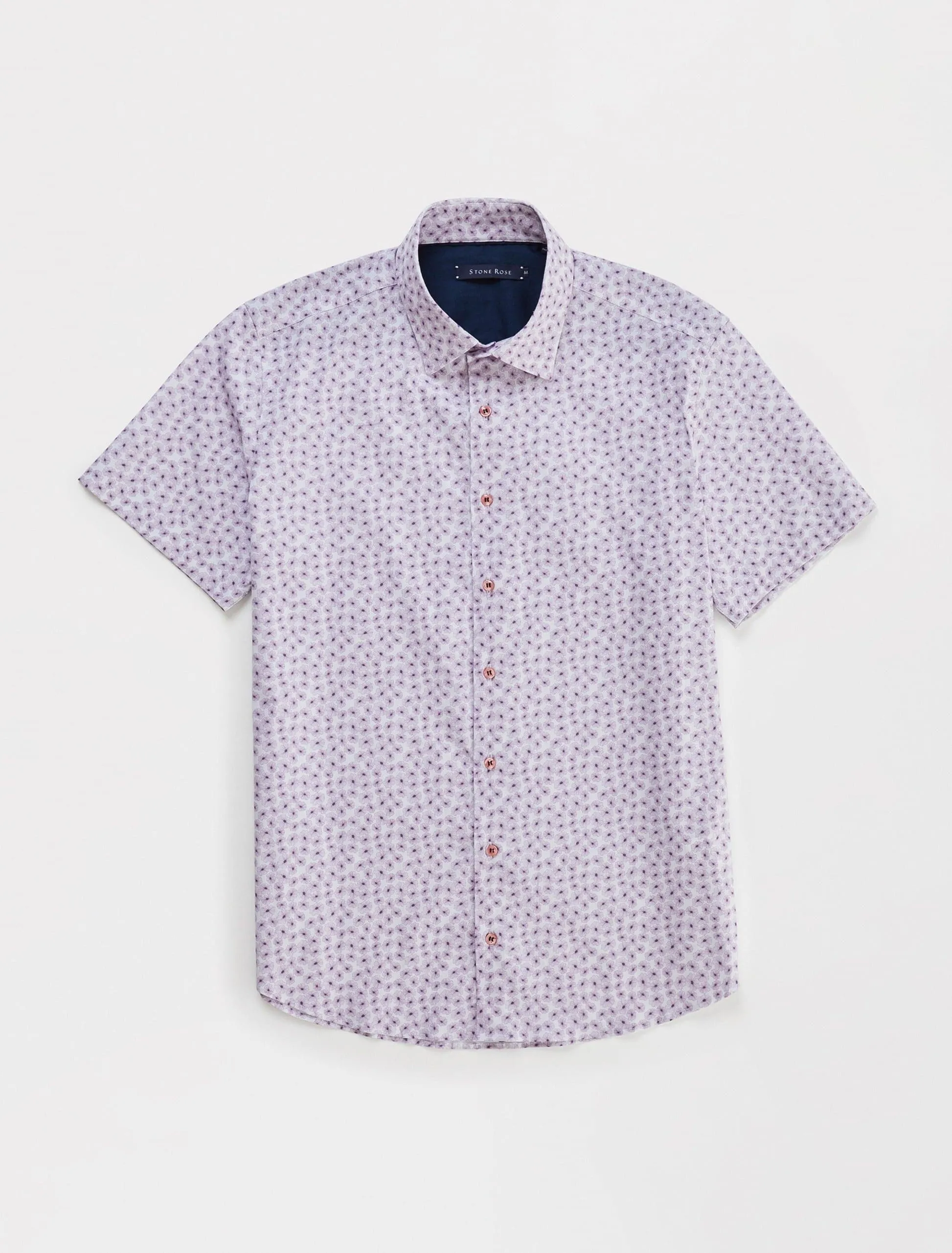 Purple Flower Print Poplin Shirt