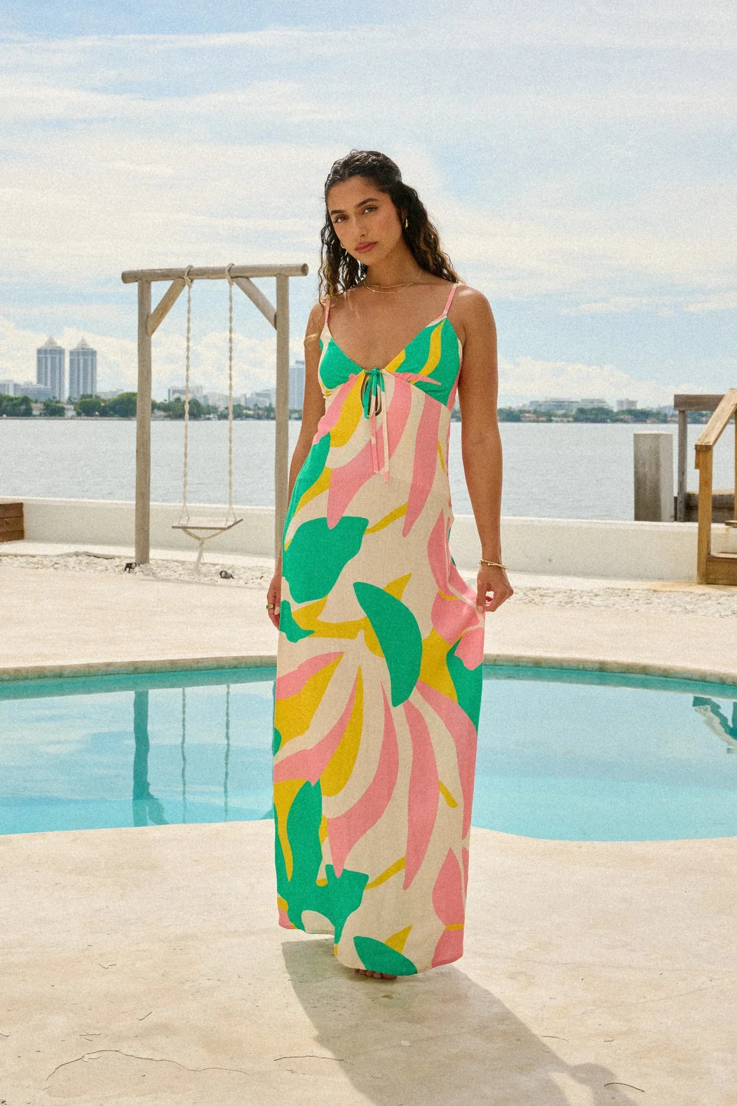 RIO FRONT TIE MAXI DRESS