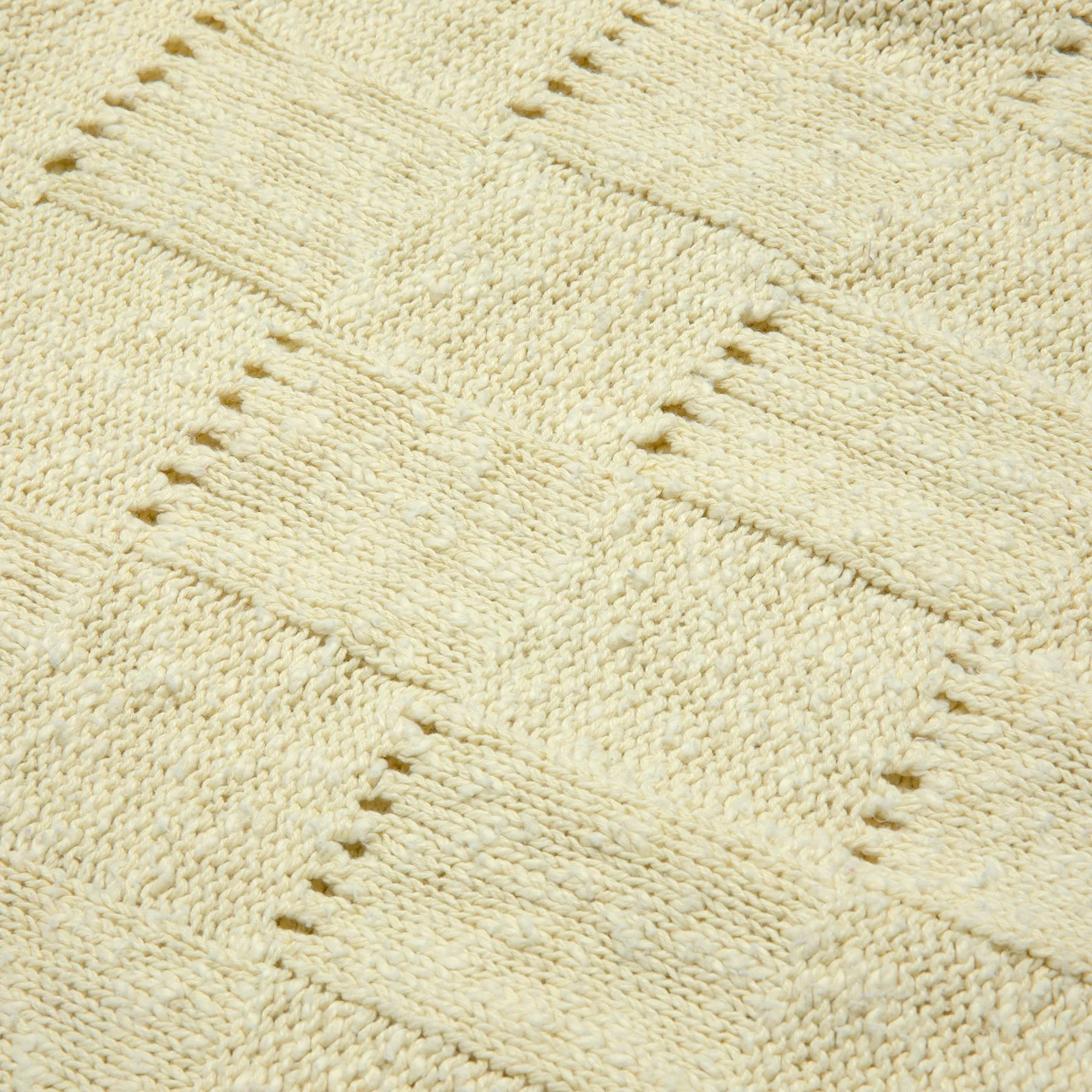Slub Yarn Open Eyelet Checkerboard Pullover Sweater