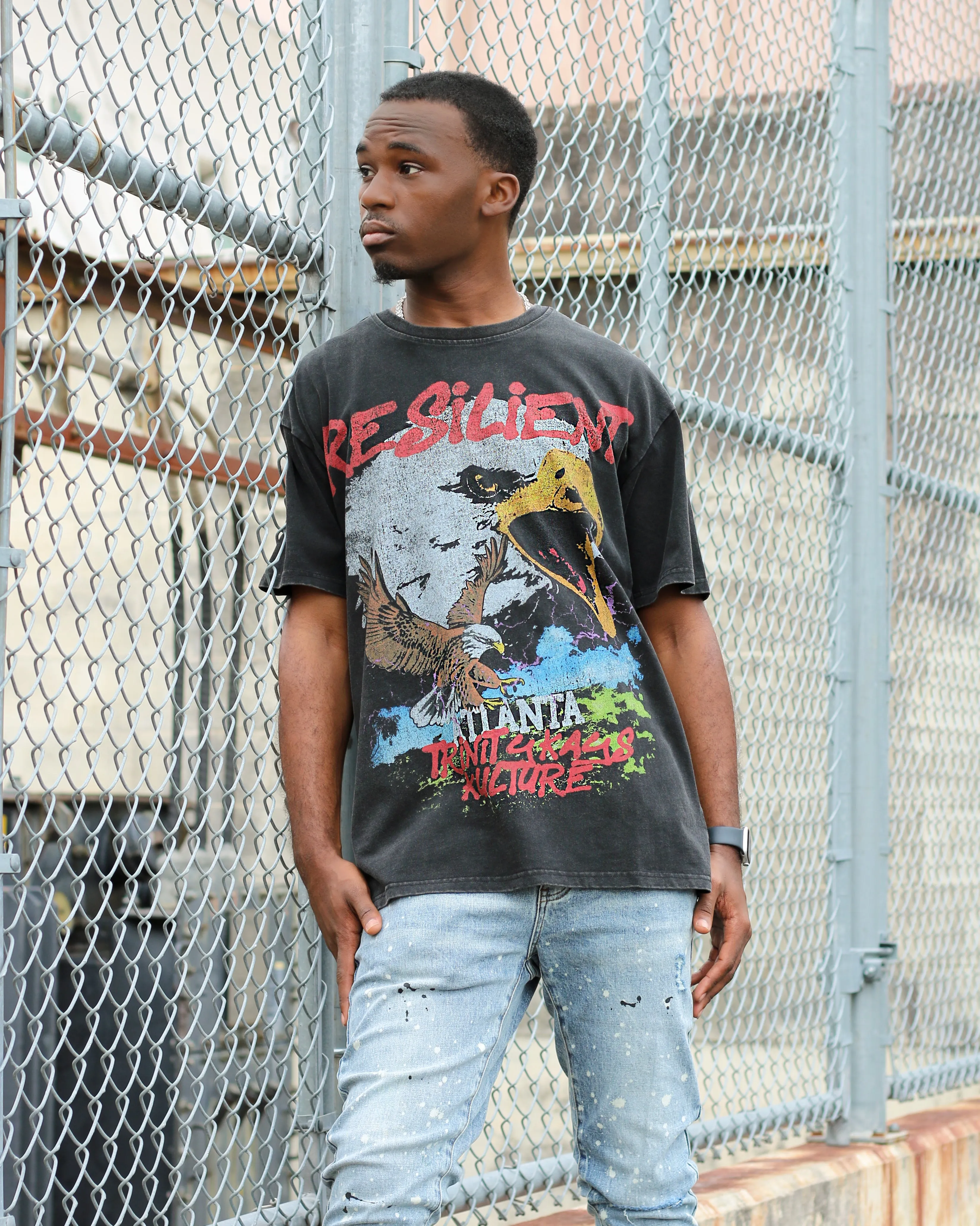 Trinity Kays Kulture Resilient Graphic T shirt In Washed Black