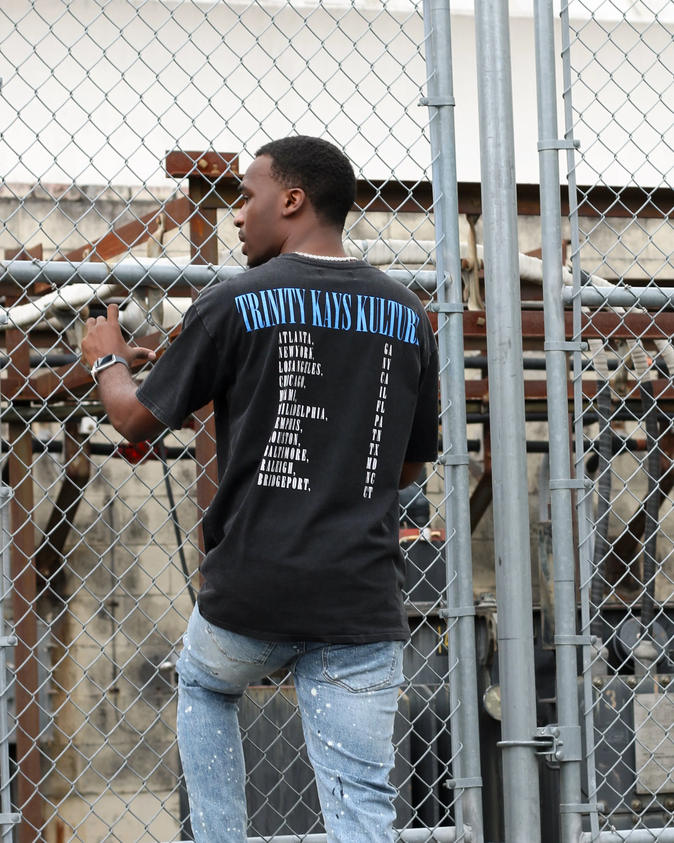Trinity Kays Kulture Synthetic Veins Men's T Shirt, Washed Black