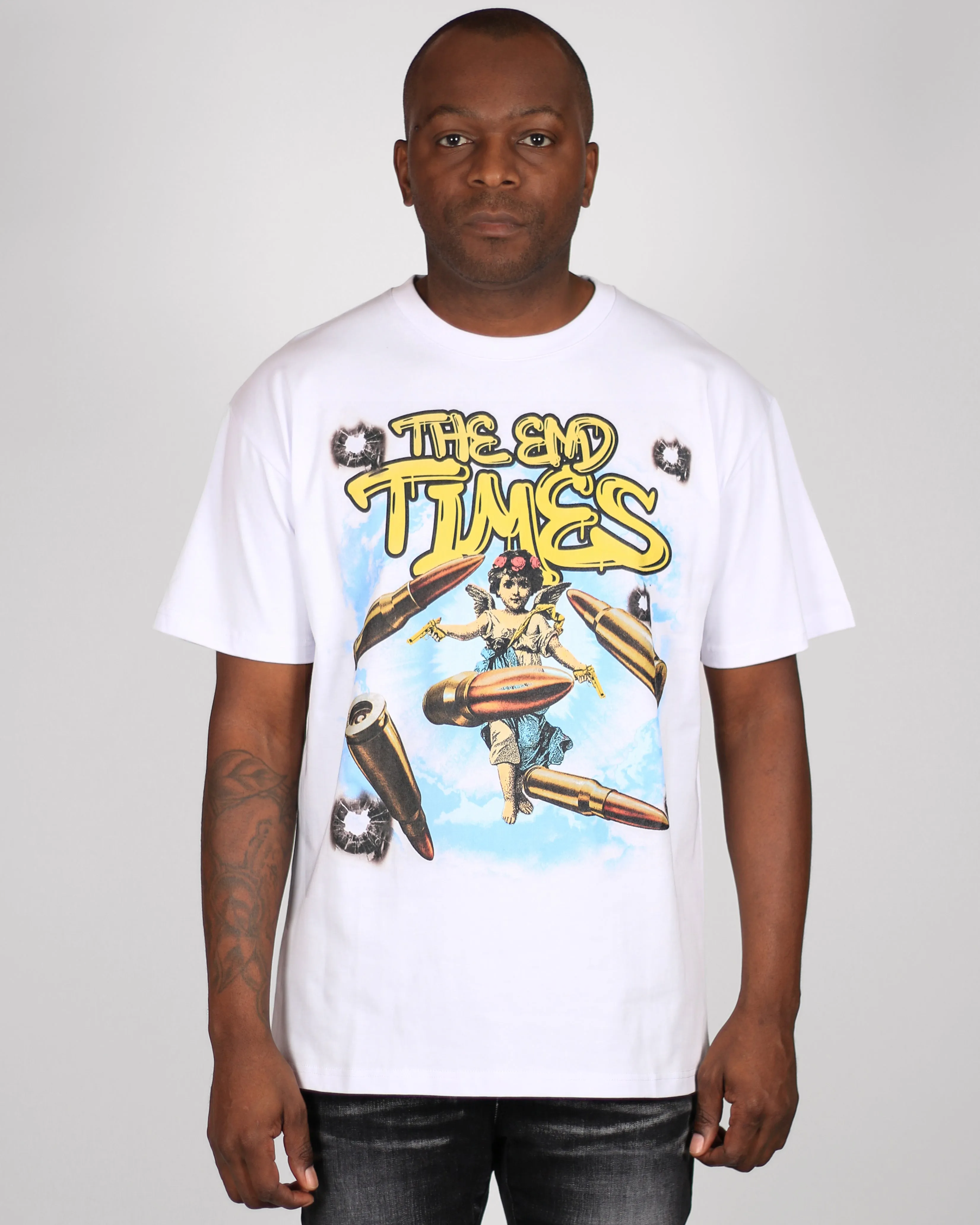 Trinity Kays Kulture The End Times Graphic T shirt In White
