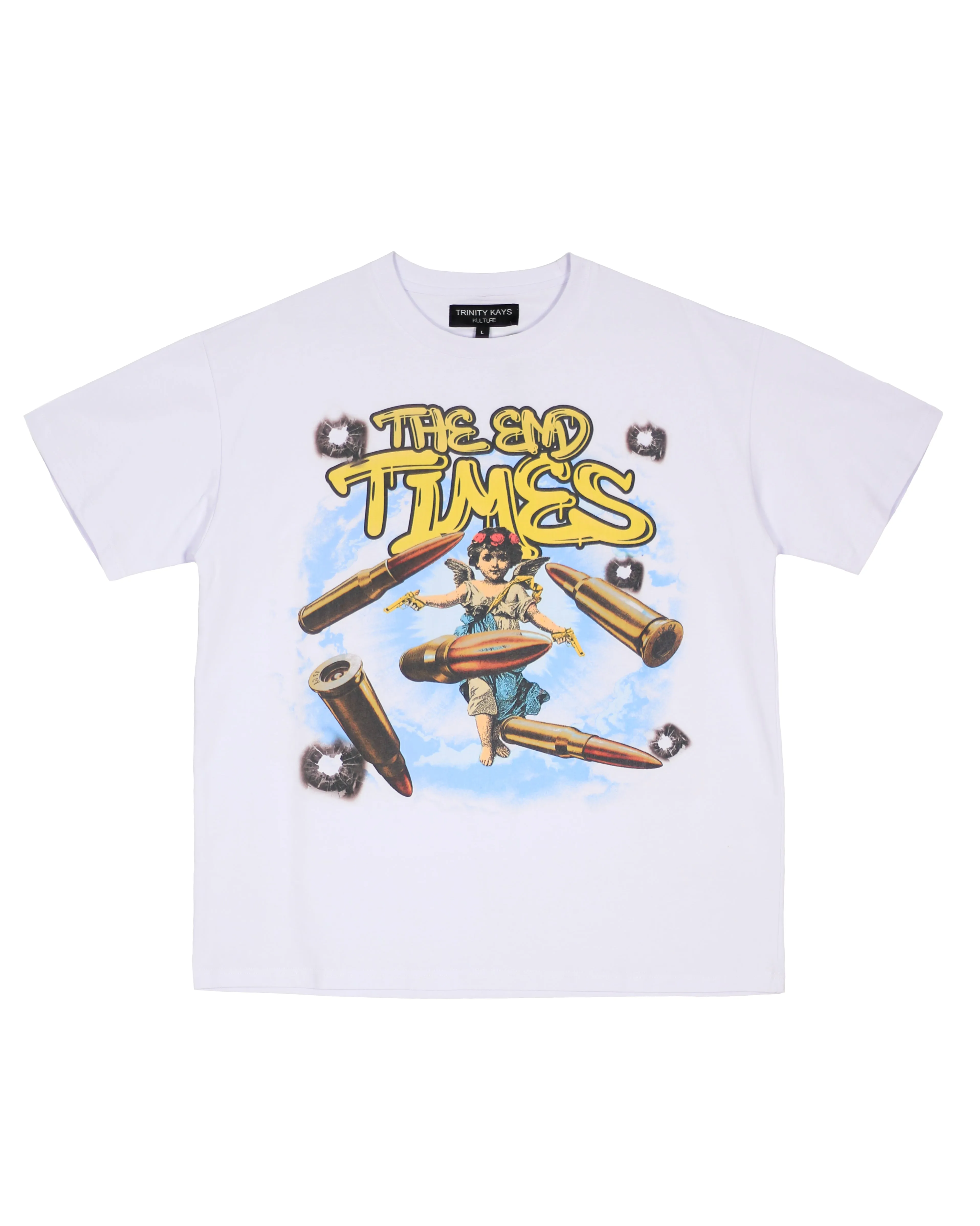 Trinity Kays Kulture The End Times Graphic T shirt In White