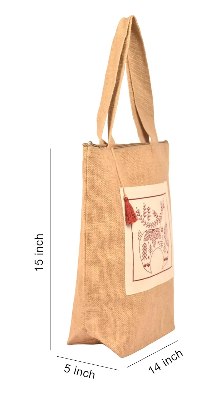 Utility Reversible Bag with Kalamkari Pocket