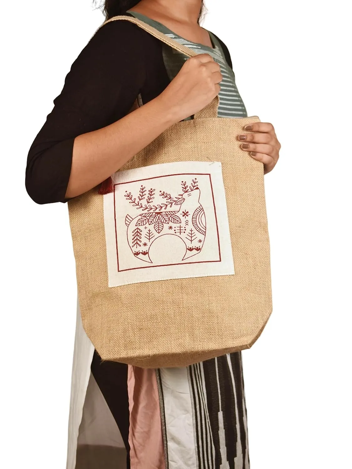 Utility Reversible Bag with Kalamkari Pocket