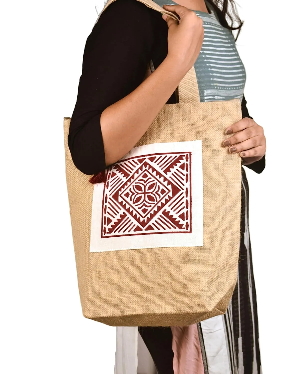 Utility Reversible Bag with Kalamkari Pocket