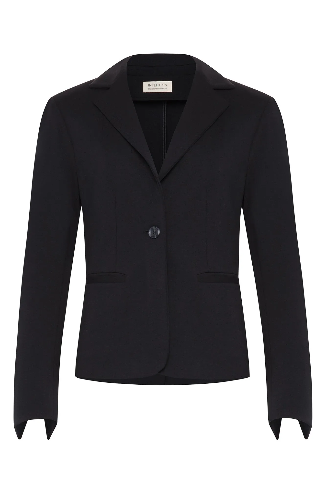 Vintage Black Peplum Jacket w/ Slit Sleeves